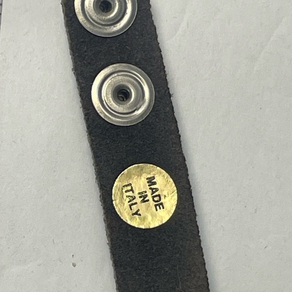 Vintage 1980s Fiocchi Italy Black Leather Bracelet - Picture 6 of 6